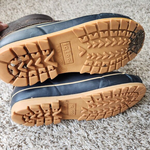 Igloo Women's 6 Snow Duck Boots Leather Slip on Hunting Thermolite‎ Waterproof - Picture 9 of 12